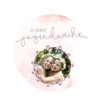 Tortenaufleger Jugendweihe rosa, rund 20cm
