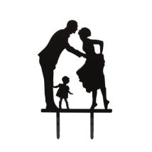 Cake Topper Familie - Schwarz - Acryl 1