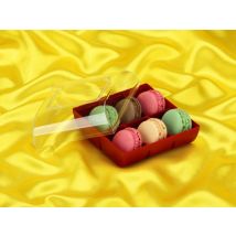 Macaron-Halbschalen 12 Stück bunt in 6er Box ruby