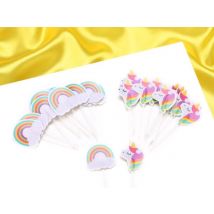 Cupcakes Deko Einhorn, Picker, 24 Stück