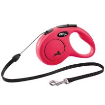 FLEXI Rollleine New CLASSIC Seil - 5m, bis 12kg Rot