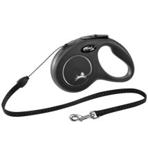 FLEXI Rollleine New CLASSIC Seil - 5m, bis 12kg Schwarz