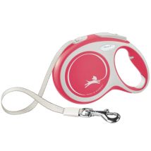 FLEXI Rollleine New COMFORT Gurt - 5m, bis 60kg Rot