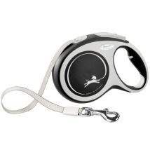 FLEXI Rollleine New COMFORT Gurt - 5m, bis 60kg schwarz