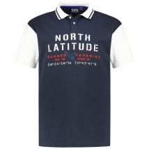 North Poloshirt mit Label-Stickerei Farbe blau Größe: 4XL