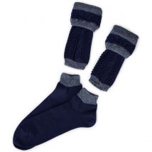 Lusana Loferl-Set mit Zopfmuster Farbe blau/grau Größe: 42-43