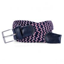 Lindenmann Stretch-Gürtel mit Flechtmuster, Überlänge Farbe blau/weiß Größe: 140