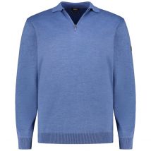 Hajo Pullover mit Polokragen, kratzfrei Farbe blau Größe: 5XL