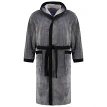 Morgenstern Bademantel aus Softvelours mit Kapuze Farbe grau Größe: 3XL