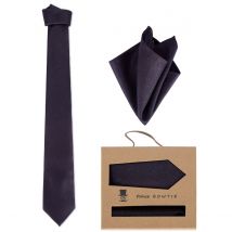Prince BOWTIE Extralange Krawatte und Einstecktuch im Set Farbe lila Größe: One Size