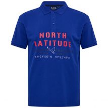 North Poloshirt mit Label-Print Farbe blau Größe: 3XL