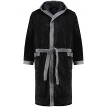 Morgenstern Bademantel aus Softvelours mit Kapuze Farbe schwarz Größe: 3XL
