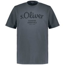 s.Oliver T-Shirt mit Label-Print Farbe dunkelgrau Größe: 5XL