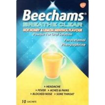 Beechams Cold & Flu Sachets Hot Lemon, Honey & Menthol 40mg/600mg/10mg  10