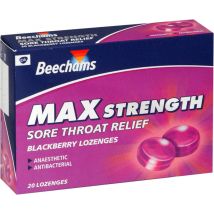Beechams Sore Throat Relief Lozenges Max Strength Blackberry 1.2mg/2.5mg  20