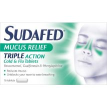 Sudafed Mucus Relief Triple Action Tablets 100mg/250mg/5mg  16