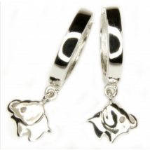 Kinderschmuck, Creole, Elefant, Silber 925, rhodiniert