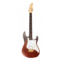 FGN E-Gitarre Expert Odyssey in Ripe Kaki Gradation mit Koffer