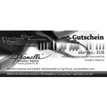 100 EUR Pianelli Gutschein für Musikinstrumente und Zubehör, Gitarre, Piano...