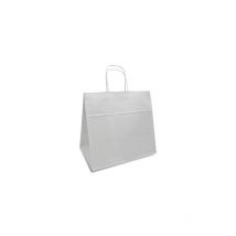 Sac avec poignées torsadées en papier kraft blanc 26+17x24 cm - 250 pcs