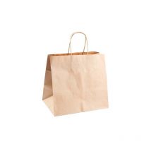 Sac avec poignées torsadées en papier kraft brun 26+17x24 cm - 250 pcs