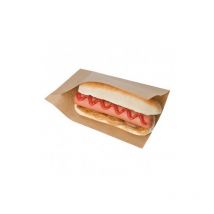 Sachet pour crêpe ou sandwich 2 ouvertures en papier kraft brun 15x13/10 cm - 100 pcs