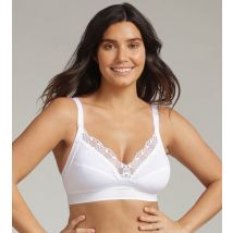 Playtex-Soutien-gorge en coton blanc sans armatures Feel Good Support Coton Bio