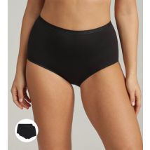 Playtex-Lot de 2 culottes taille haute noires Coton Bio