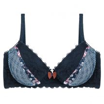 Soutien-gorge ampliforme coque moulée indigo/caramel Débutante - Pomm'Poire