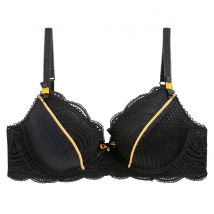 Soutien-gorge ampliforme coque moulée noir/moutarde Couleur Café - Pomm'Poire