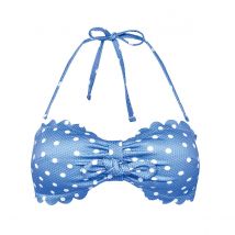 Haut de maillot bandeau bleu Coquillage - Pomm'Poire