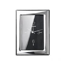 Sambonet Silberrahmen Uhr Flat versilbert 9 x 13 cm