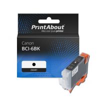 PrintAbout huismerk Inktcartridge BCI-6BK Zwart Geschikt voor Canon