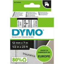 Dymo 45010 (S0720500) Tape Zwart op transparant (12 mm)