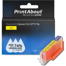 PrintAbout huismerk Inktcartridge CLI-571Y XL Geel Hoge capaciteit Geschikt voor Canon