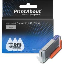PrintAbout huismerk Inktcartridge CLI-571GY XL Grijs Hoge capaciteit Geschikt voor Canon