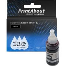 PrintAbout huismerk Inktcartridge T664140 Zwart Geschikt voor Epson