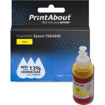 PrintAbout huismerk Inktcartridge T664440 Geel Geschikt voor Epson