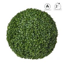 Boule Buis Artificielle Extérieur Anti-uv Verte 38 Cm Traitement Retardateur De Flamme M1