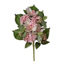 Bouquet Hortensias Artificielle Saumon 45 Cm