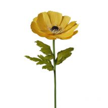 Tige anémone artificielle géante jaune 105 cm