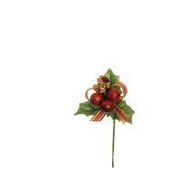 Houx, Baies, Blé, Ruban, Ø 6,5 Cm, 14 Cm Sac De 12 Pièces Artificiel Rouge