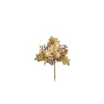 Houx, Baies, Fougère, Épi De Blé, 13,5 Cm Sac De 12 Pièces Artificiel Or Crème