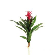 Plante guzmania toucher naturel sans pot, 80 cm artificiel rouge