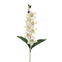 Branches d'orchidée dendrobium avec 7 fleurs et 3 boutons en mousse, 67 cm artificiel crème