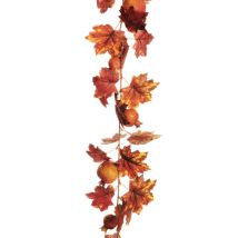 Guirlande De Grenades Avec 12 Fruits Et 24 Feuilles, 170 Cm Chaque Pièce Dans Un Sac En Polyéthylène Artificiel Marron Orange