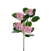 Hortensia arborescens long bouquet x2 avec 4 groupes de fleurs, 80 cm artificielle rose