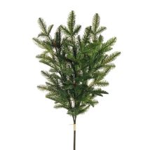 Long Bouquet Plat En Caoutchouc Souple Avec Pommes De Pin Artificiel En Plastique, 95 Cm. - Vert