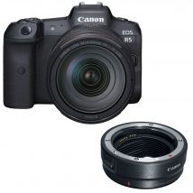 Canon EOS R5 Mirrorless Camera with RF 24-105mm f/4L IS Lens with EF-EOS R mount adapter