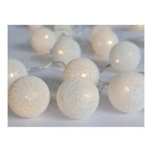 Guirlande lumineuse USB 6M 40 boules fil de coton LED blanc chaud raccordable Elume